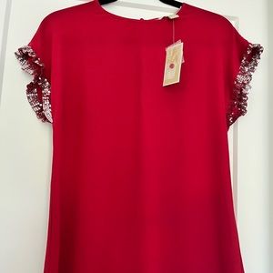 NWT Michael Kors Red Short Sleeve shirt